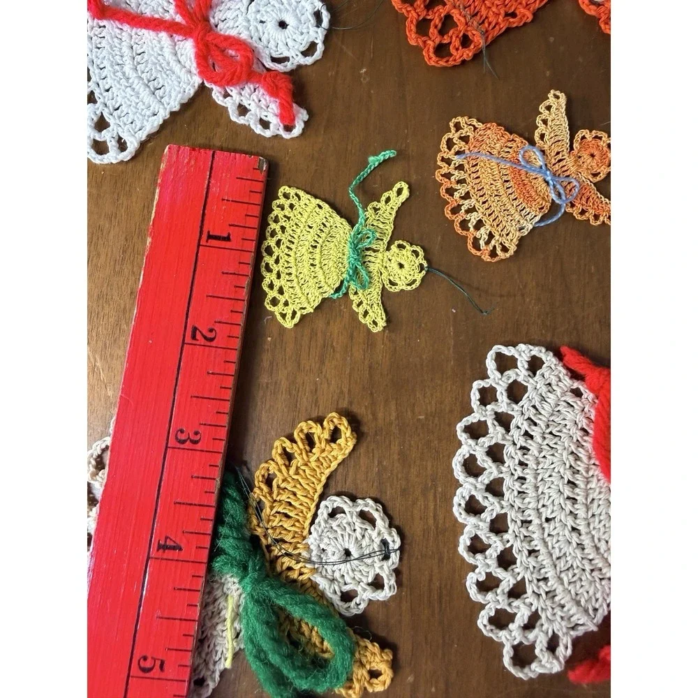 Set of 9 Crocheted Angel Ornaments 2 sizes‎ handmade